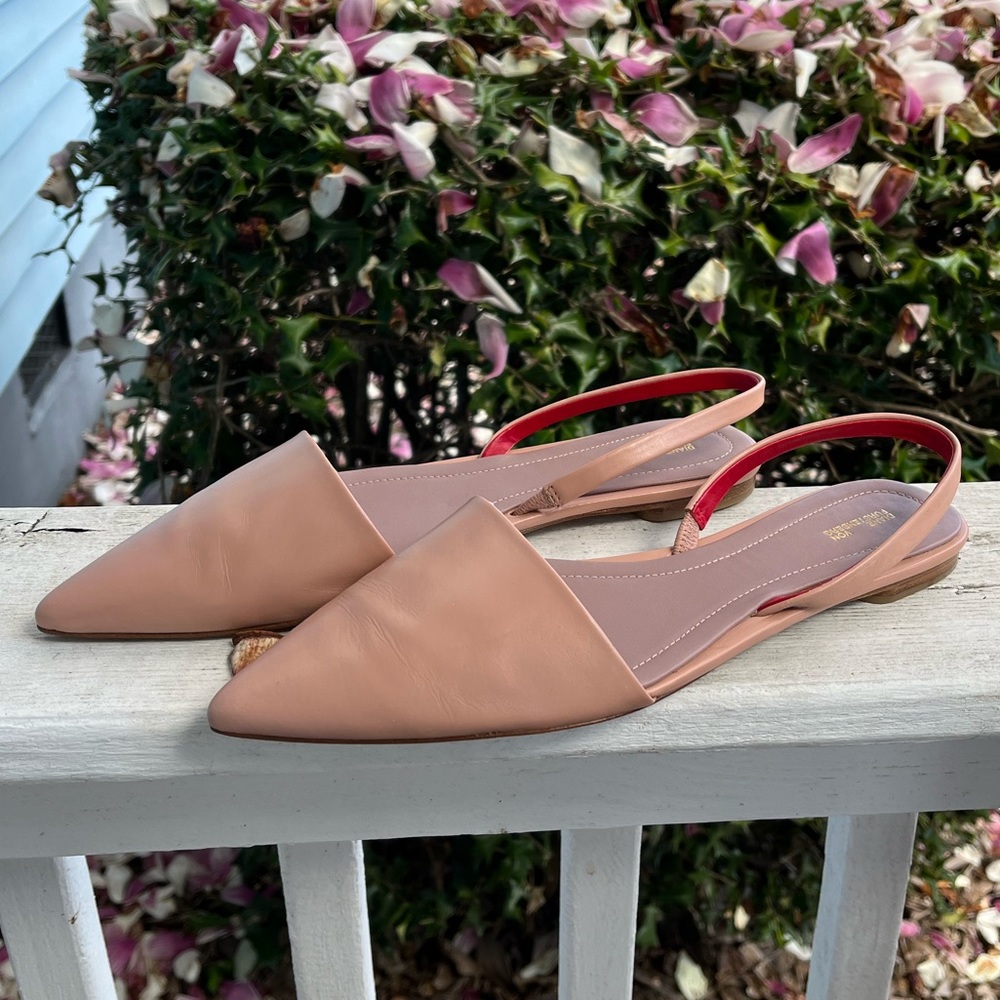 Diane Von Furstenberg pink Leather Kono Pointed Toe Flats Shoes Size 38 / 8